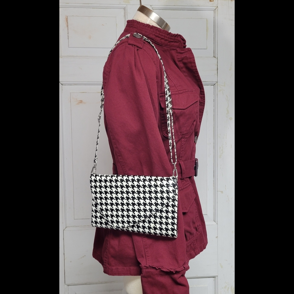 Houndstooth wallet crossbody handbag purse